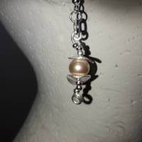 Perlen- Ohrringe, edel mit Silberplättchen gearbeitet Bild 1
