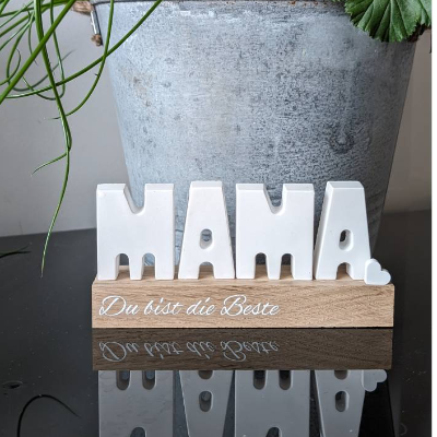 Schriftzug MAMA aus Keraflott | Geschenk zum Muttertag
