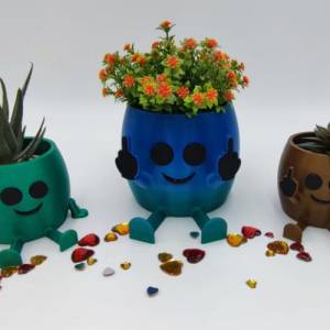 3D Druck | Blumentopf | Stinkefinger | Sitzend | Kunstblumen | Blumentopf Gesicht Stinkefinger | Blumentopf Gesicht Sitz Bild 1