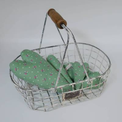 Stoffherzen 3er Set zum Aufhängen - Herzen länglich aus Stoff mit Blumen und Punkten 29, 20 und 14 cm lang