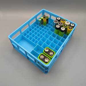 Große Batteriekiste für AA, AAA, 9V und Knopfzellen | Bierkiste Aufbewahrung Organizer Bild 1