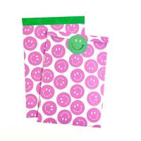 Geschenktüten SMILEYS PINK 5-50 Stück 17x25 cm Papiertüte groß Geschenkverpackungen flatbag Party Bild 1