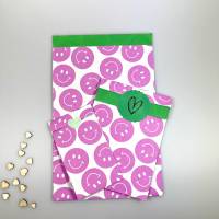 Geschenktüten SMILEYS PINK 5-50 Stück 17x25 cm Papiertüte groß Geschenkverpackungen flatbag Party Bild 3
