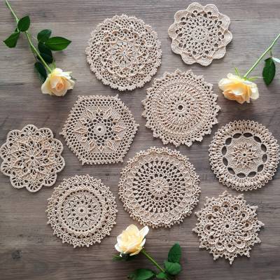 Mini-Spitzendeckchen aus Baumwolle, gehäkelte Untersetzer