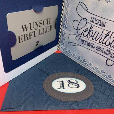 Coole Geburtstagskarte in Hemdoptik zum 18. Geburtstag: 'Zum Geburtstag viel Glück'