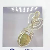 Schmuckanhänger Katzenauge Opal gewebt in Sterlingsilber Bild 1