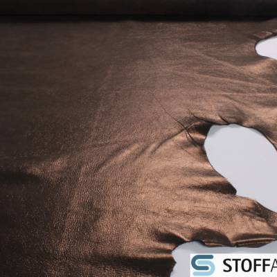 Stoff Echtes Kuhfell braun Narbung bedruckt 1/2 Kuh Fell