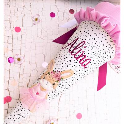 Schultüte aus Stoff Frau Hase