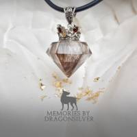 Tierhaarschmuck Königs Diamant Royal  925er Silber mit Granat Edelsteinen - Erinnerungsschmuck von Tier und Mensch Bild 1