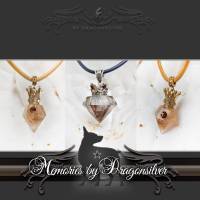 Tierhaarschmuck Königs Diamant Royal  925er Silber mit Granat Edelsteinen - Erinnerungsschmuck von Tier und Mensch Bild 2