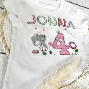 Mädchen Geburtstagsshirt mit Zahl Maus Jojo Bild 1
