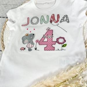 Mädchen Geburtstagsshirt mit Zahl Maus Jojo Bild 7