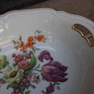 ovale Schale Obstschale Blumendekor Porzellan 30er 40er Jahre Germany Bild 2