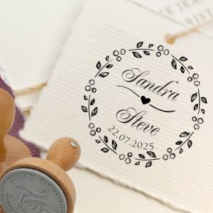 Hochzeitsstempel personalisiert - persönlicher Stempel für Hochzeitspapeterie Art.No. HO-100006 Bild 1