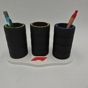 3D Druck | Stifte Halter | Formel 1 Reifen | F1 Reifentypen Stifthalter | Schreibtischorganizer Bild 3
