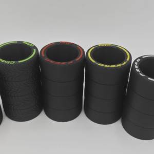 3D Druck | Stifte Halter | Formel 1 Reifen | F1 Reifentypen Stifthalter | Schreibtischorganizer Bild 7