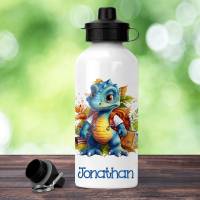Dino Motiv - Kinder Trinkflasche - Personalisiert - Kinderflasche - Unterwegs - Geschenk - Schule - Kindergarten Bild 7