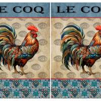 Reispapier - Motiv Strohseide - A4 - Decoupage - Vintage - Shabby - Le Coq - Hahn - 200068 Bild 2