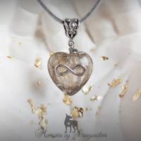 Tierhaarschmuck Herz Kettenanhänger an 925er Silber, Gr. M wahlweise vergoldet, personalisierter Erinnerungsschmuck Bild 5