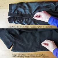 Männer Slim-Fit Sakko mit Druck-Futter aus Wolle in schwarz Bild 9