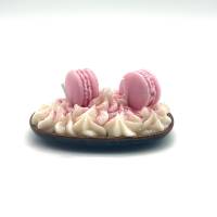 Sweet Macaron Duftkerze - Schale flach - Duft nach rosa Zuckerwatte Bild 3