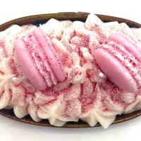 Sweet Macaron Duftkerze - Schale flach - Duft nach rosa Zuckerwatte Bild 6
