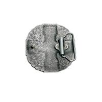 Runde Gürtelschnalle keltisches Kreuz mit dunkelroter Emaille für 4cm Breite Bild 2