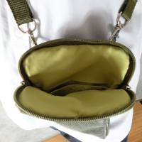 Handy-Gürteltäschchen aus echtem Leder in olivgrün, mit abnehmbaren breiten Gurtband im Retro-Stil Bild 4