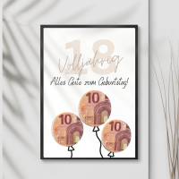 Geldgeschenk 18. Geburtstag zum selbst ausdrucken | für Jungen und Mädchen zur Volljährigkeit - Digitaler Download Bild 9