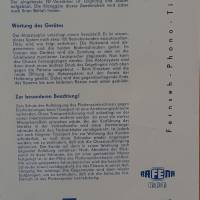RFT - Prospekt  Fernseh-Phono-Tisch - 1962 - VEB Rafena Werke Radeberg -  DDR Bild 4