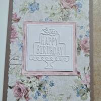 Grußkarte Geburtstagskarte - Happy Birthday - Vintage-Rosen Bild 1