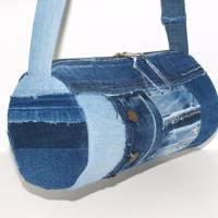 Jeanstasche Rund upcycling Umhängetasche aus Jeans Bild 5