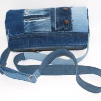 Jeanstasche Rund upcycling Umhängetasche aus Jeans Bild 6