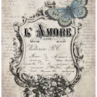 Reispapier - Motiv Strohseide - A4 - Decoupage - Vintage - Shabby - Schmetterling - Butterfly - 200073 Bild 1