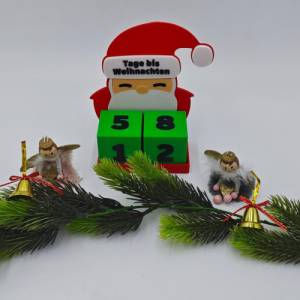 3D Druck | Weihnachtsmann | Countdown Kalender | Tage bis Weihnachten | Days until Christmas | Weihnachtszahlen | Weihna Bild 1