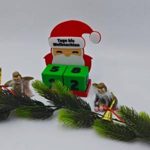 3D Druck | Weihnachtsmann | Countdown Kalender | Tage bis Weihnachten | Days until Christmas | Weihnachtszahlen | Weihna Bild 3
