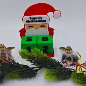 3D Druck | Weihnachtsmann | Countdown Kalender | Tage bis Weihnachten | Days until Christmas | Weihnachtszahlen | Weihna Bild 4