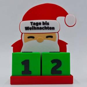 3D Druck | Weihnachtsmann | Countdown Kalender | Tage bis Weihnachten | Days until Christmas | Weihnachtszahlen | Weihna Bild 5