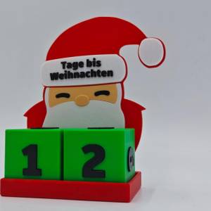 3D Druck | Weihnachtsmann | Countdown Kalender | Tage bis Weihnachten | Days until Christmas | Weihnachtszahlen | Weihna Bild 6