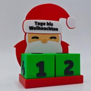 3D Druck | Weihnachtsmann | Countdown Kalender | Tage bis Weihnachten | Days until Christmas | Weihnachtszahlen | Weihna Bild 7