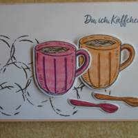Glückwunschkarte Geburtstag Zum Kaffee oder Einladungen Beste Freundin Kaffeebecher Farbe nach Wahl Bild 2