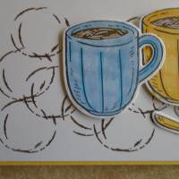 Glückwunschkarte Geburtstag Zum Kaffee oder Einladungen Beste Freundin Kaffeebecher Farbe nach Wahl Bild 3