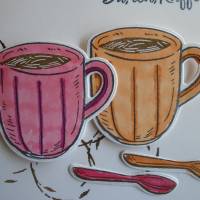 Glückwunschkarte Geburtstag Zum Kaffee oder Einladungen Beste Freundin Kaffeebecher Farbe nach Wahl Bild 4