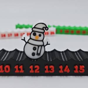 3D Druck | Weihnachten Adventskalender | Schneemann | Countdown Weihnachten | Weihnachtsdekoration | Kalender Schneemann Bild 5