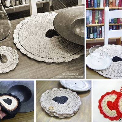 Häkelanleitung - SET NORDIC HERZPUR - Untersetzer und Topfgreifer Griffi - 2 Anleitungen - PDF