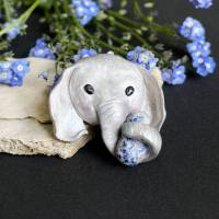 Brosche Elefant mit Lapislazuli Bild 2