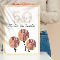 Geldgeschenk 50. Geburtstag zum selbst ausdrucken | Geschenkidee für Mann und Frau - Digitaler Download Bild 4