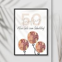 Geldgeschenk 50. Geburtstag zum selbst ausdrucken | Geschenkidee für Mann und Frau - Digitaler Download Bild 9