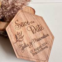 Save the Date Magnet aus Holz, originelle Karte zur Hochzeitsenladung, personalisiert Bild 3