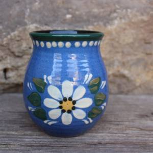 Vase mit Blumendekor / Töpferhof Römhild Keramik / 70er Jahre DDR GDR Bild 1